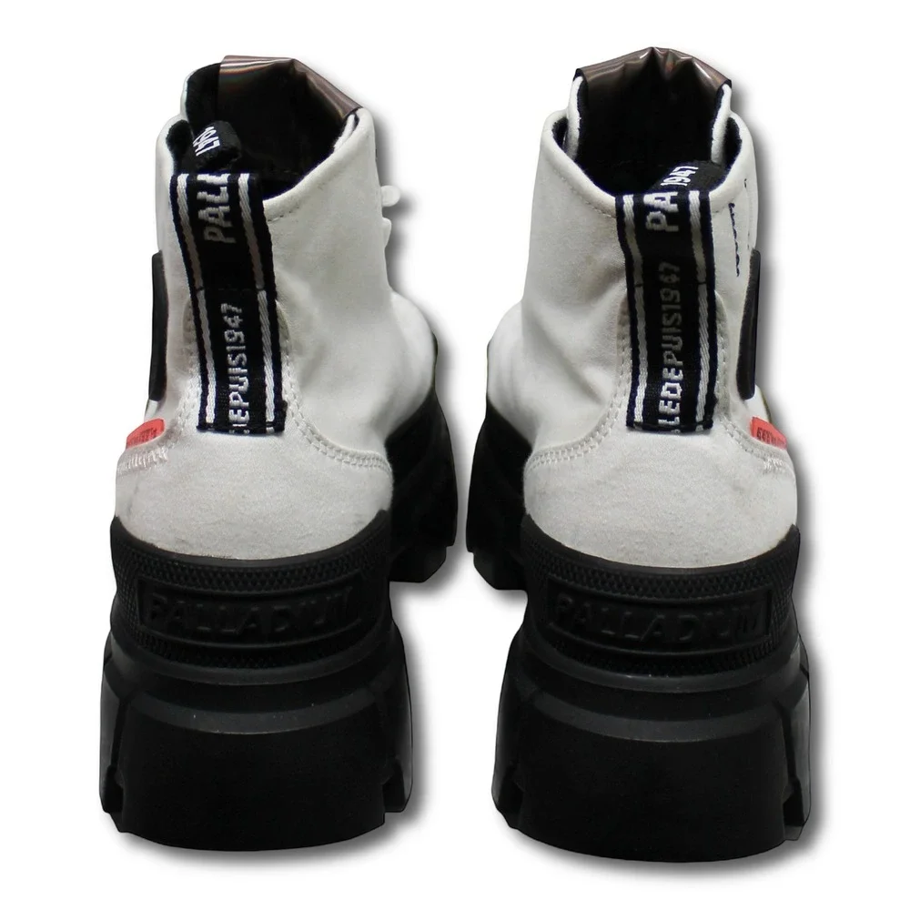 Palladium Women'S Revolt Hi TX Platform Boots White Black 7.5